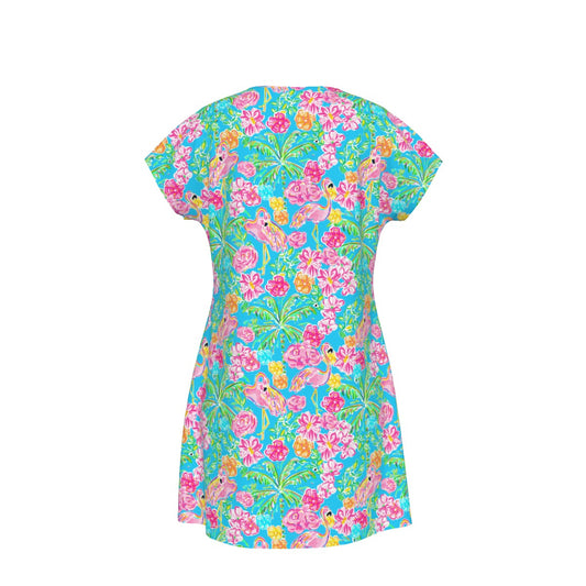 Flamingo Fiesta - Women's T-Shirt Dress