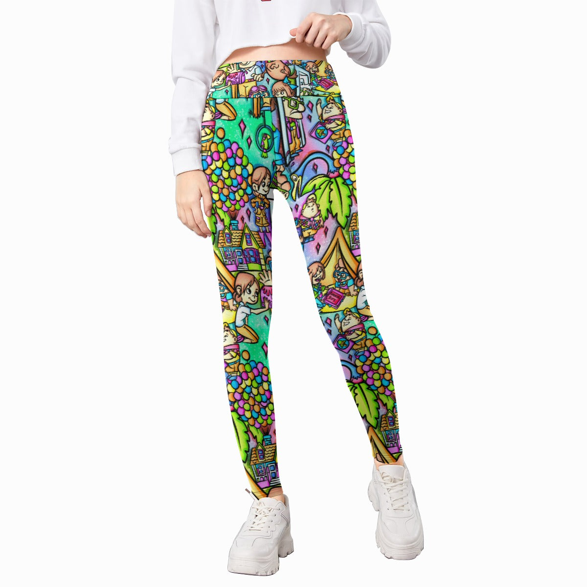 Balloon House Adventure Scenes - Kid's Leggings