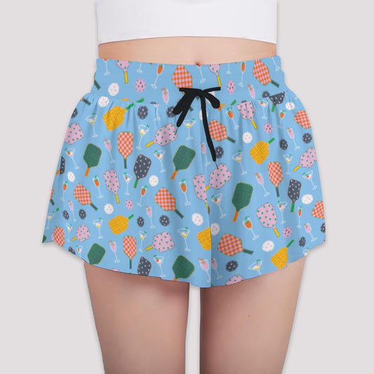 Pickleball and Cocktails - Girls’ Flowy Pocket Shorts