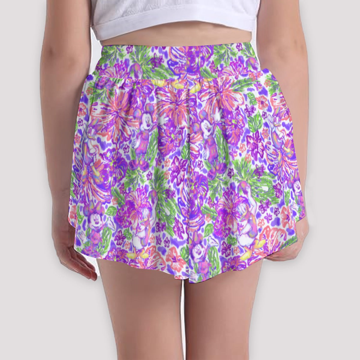 Tropical Splash Vibes - Iconic Crewends - Girls’ Flowy Pocket Shorts