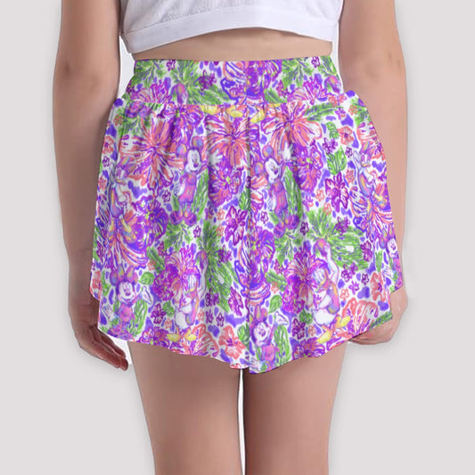 Tropical Splash Vibes - Iconic Crewends - Girls’ Flowy Pocket Shorts
