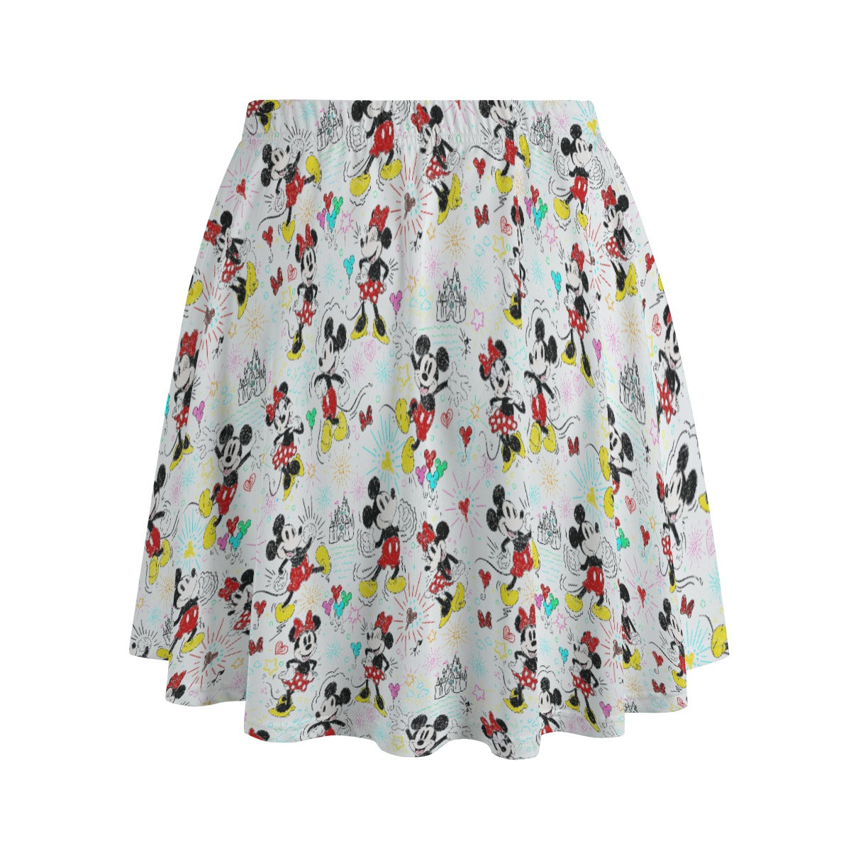 Doodle Mouse Magic - Women's Pocket Skater Skirt