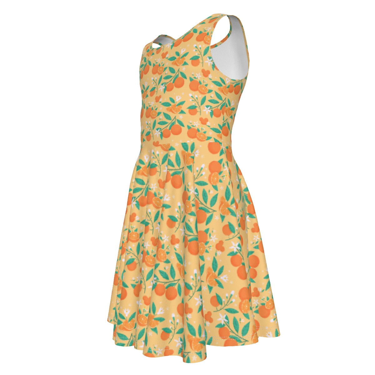 Hidden Citrus Delight - Kid's Sleeveless Skater Dress