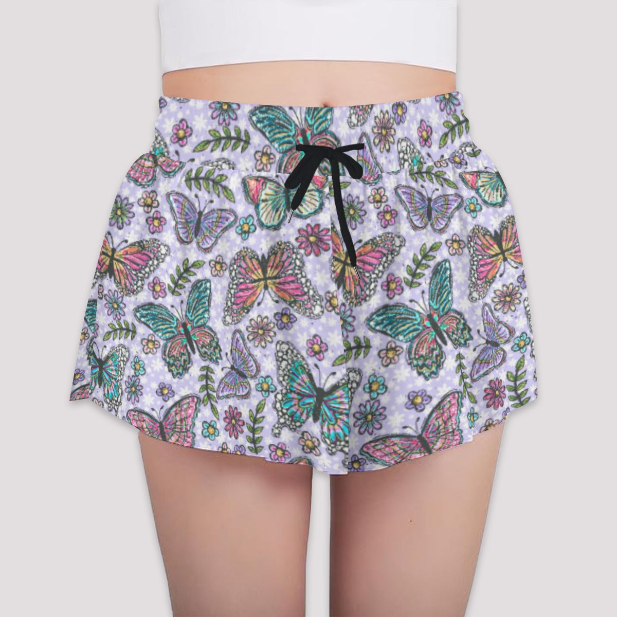 Butterfly Magic - Girls’ Flowy Pocket Shorts