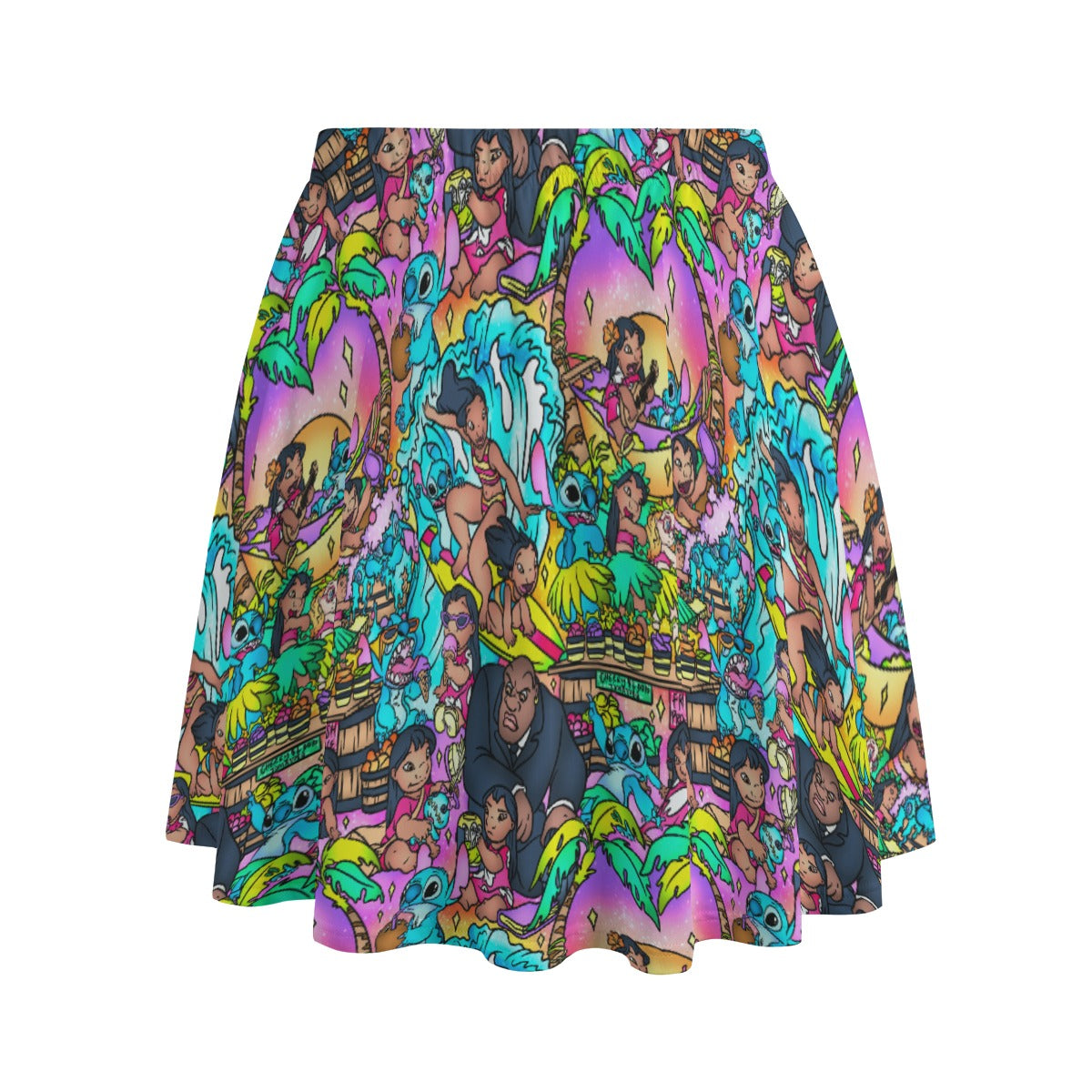 Ohana Island Storybook Scenes - Women's Pocket Skater Skirt