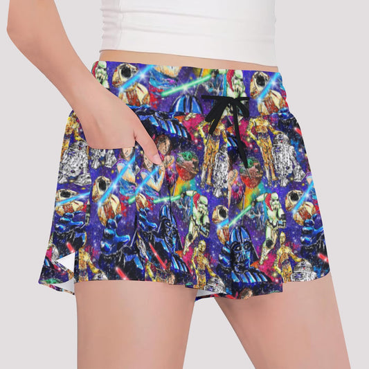 Galaxy Saga - Girls’ Flowy Pocket Shorts