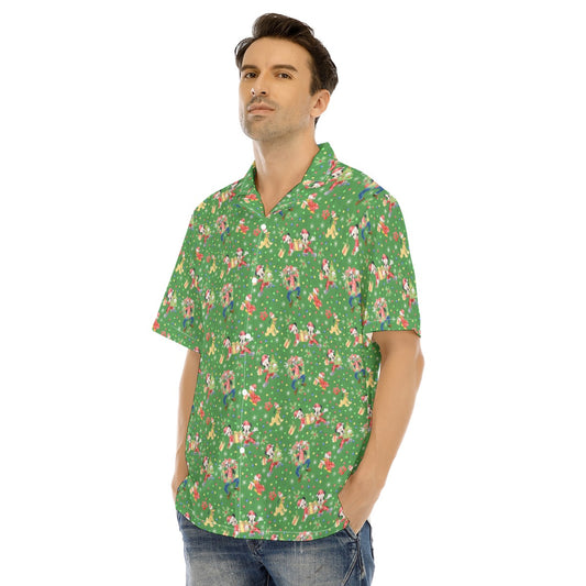 Mouse & Friends Christmas Cheer - Men's Hawaiian Button Up Shirt