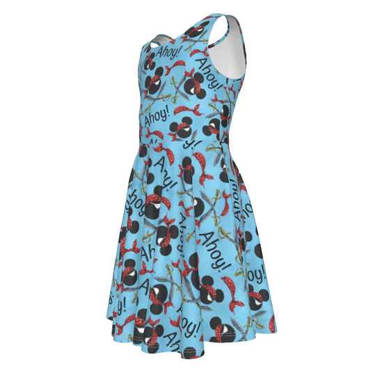 Pirate Mouse Ahoy! - Kid's Sleeveless Skater Dress
