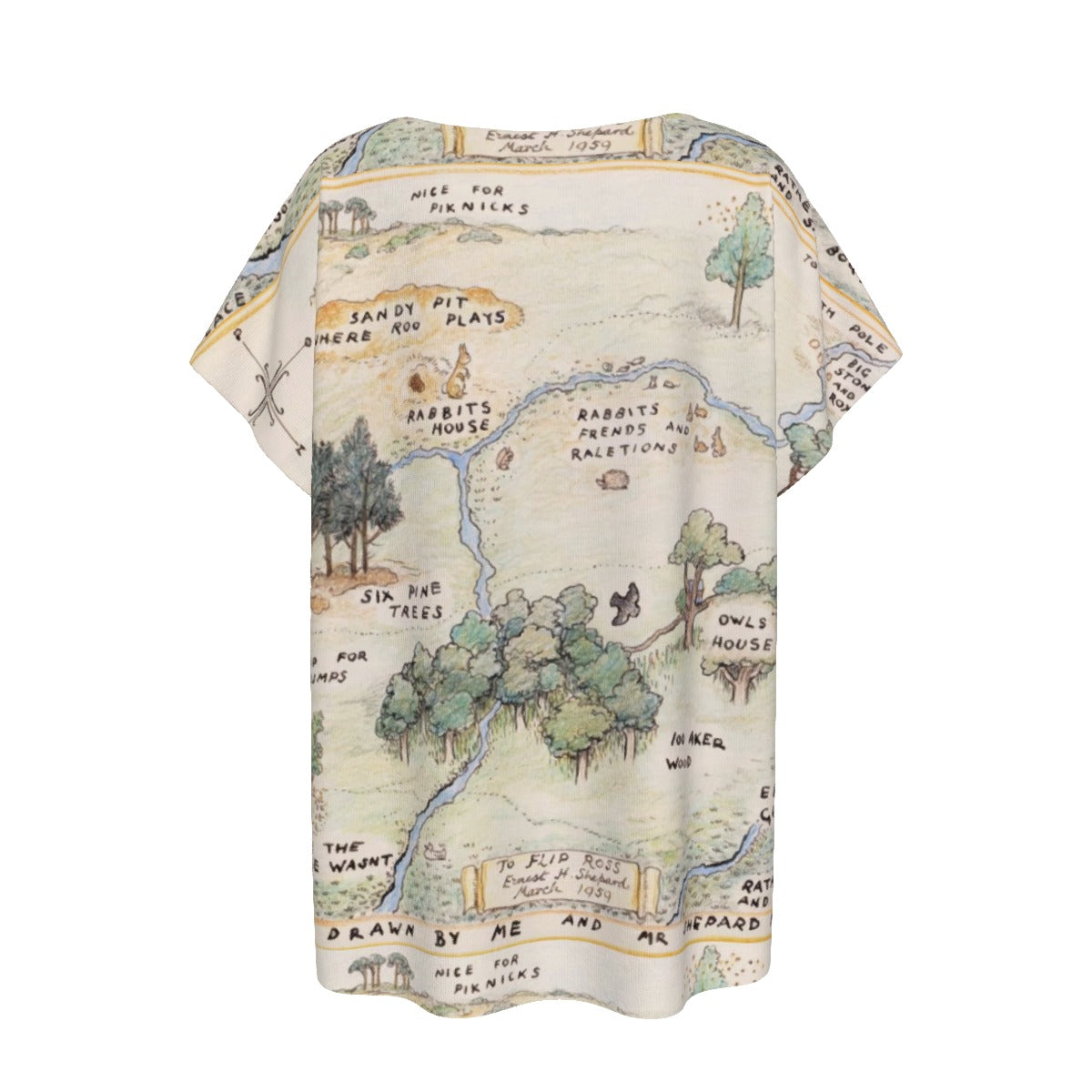 Hundred Acre Map - Women’s Relaxed Fit Scoop Tee