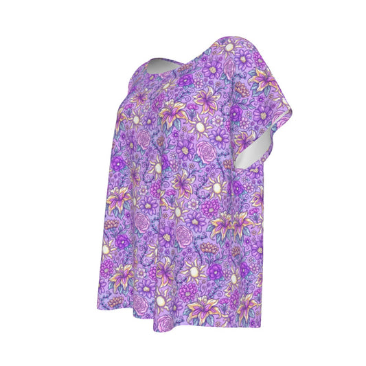 Fairytale Florals – Radiant Sunlight - Women’s Relaxed Fit Scoop Tee