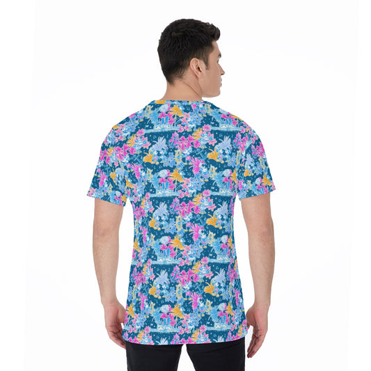 Bright Tropical Whimsy - Vintage Steamboat Captain - Men's Short Sleeve T-Shirt