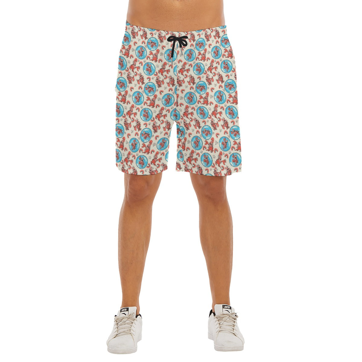 Joyful Crab by the Sea - Men’s Pocket Beach Shorts