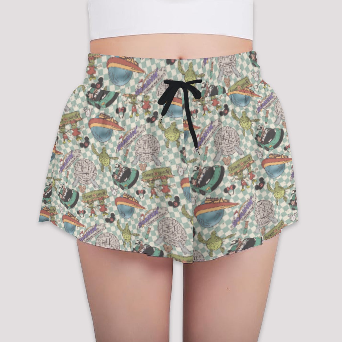 Hand Drawn EC - Girls’ Flowy Pocket Shorts