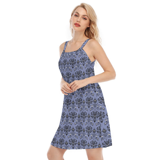Spooky Mansion Wallpaper - Women’s Adjustable Sundress
