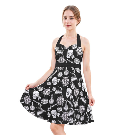 A Pirate Life - Women's Halter Vintage Pocket Dress