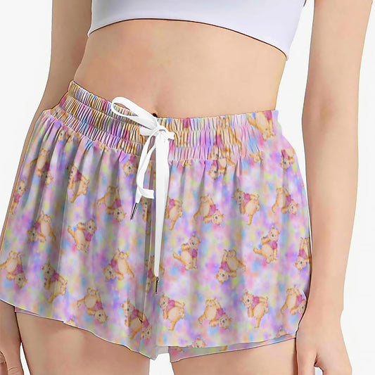 Watercolor Honey Bear - Women's Flowy Pocket Shorts
