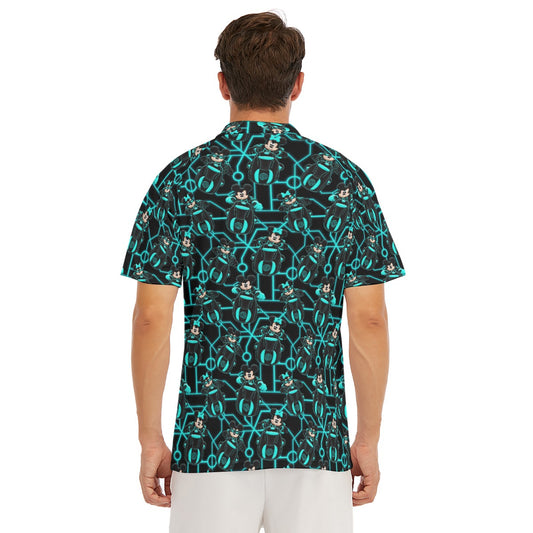 Electric Neon Grid Adventure - Men's Polo Shirt