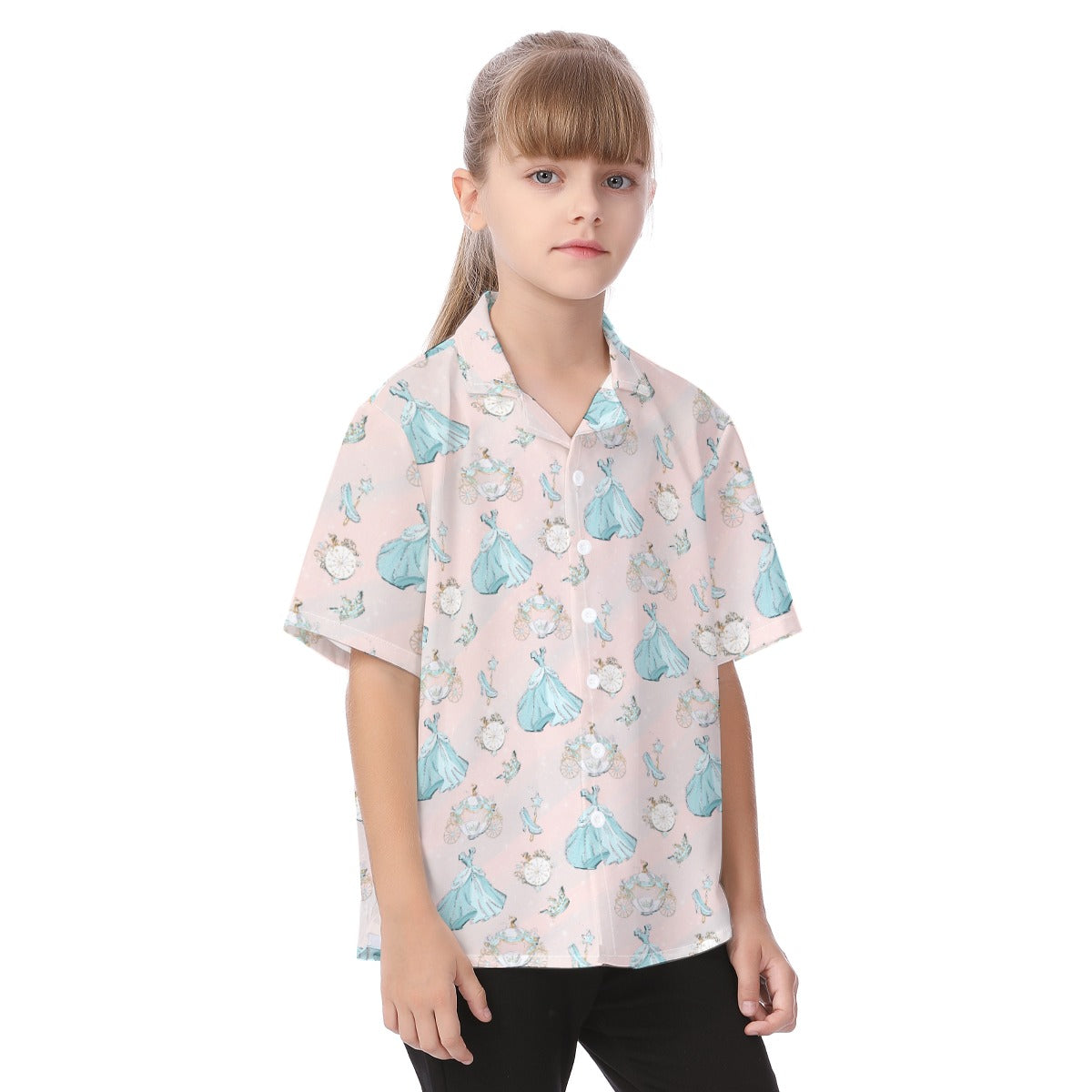 Pastel Midnight Magic - Kid's Hawaiian Button Up Shirt