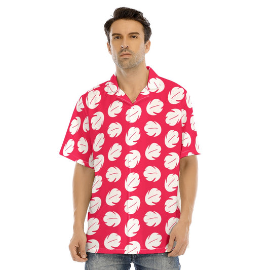 Island Leaf Print - Men's Hawaiian Button Up Shirt