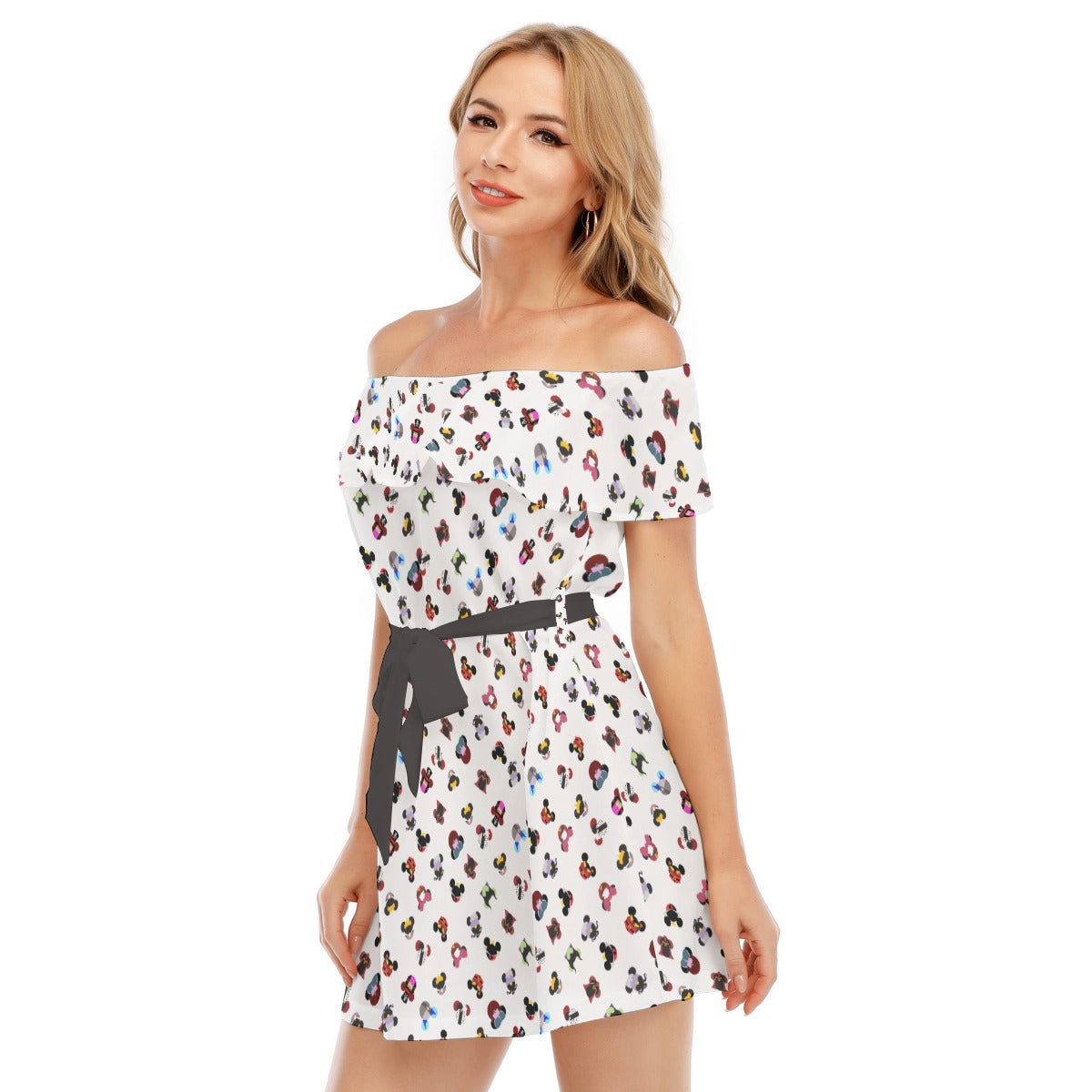 Wicked Mouse Ears - Women's Off-shoulder Ruffle Dress
