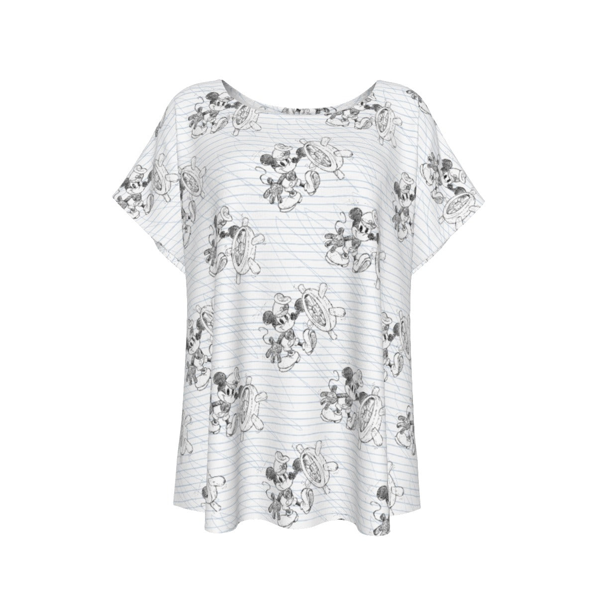 Sketch of Steamboat Mouse - Women’s Relaxed Fit Scoop Tee