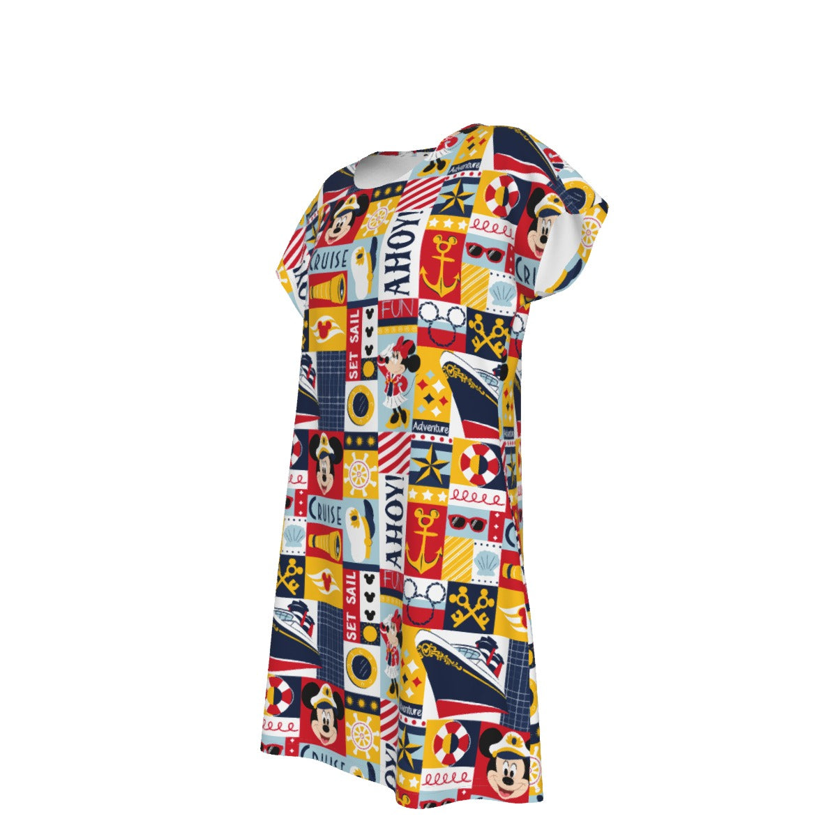 Nautical Cruise Patchwork - Women's T-Shirt Dress