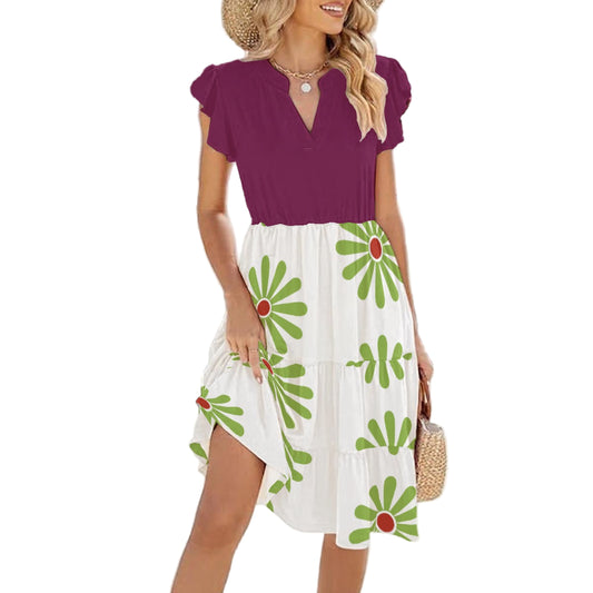 Tightrope Walker Elegance - Women's Tiered Pocket Midi Dress