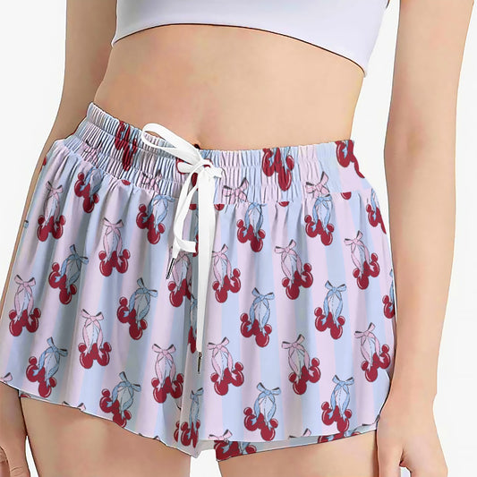 Cherry Ear Bows - Women's Flowy Pocket Shorts