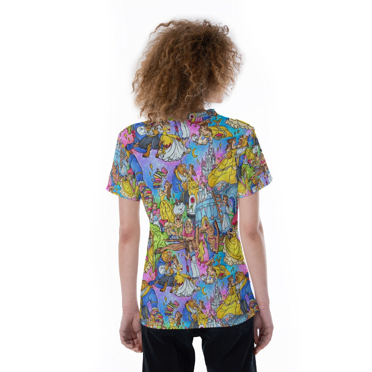 Enchanted Tale Storybook Scenes - Women's Short Sleeve V-Neck T-Shirt