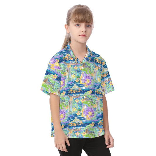 Rapunzel’s Lantern Festival - Kid's Hawaiian Button Up Shirt
