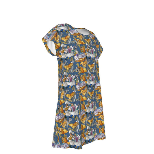 Puppy Love Sketch - Women's T-Shirt Dress