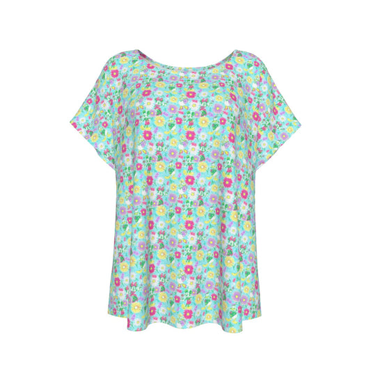 Neon Spring Floral Friendsends - Women’s Relaxed Fit Scoop Tee