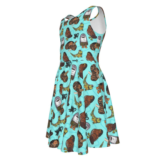 Shapeshifting Island Hero - Kid's Sleeveless Skater Dress