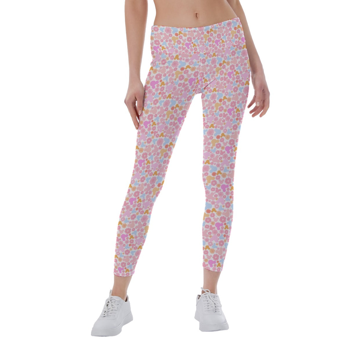 Retro Floral Mouse - Women's Yoga Leggings