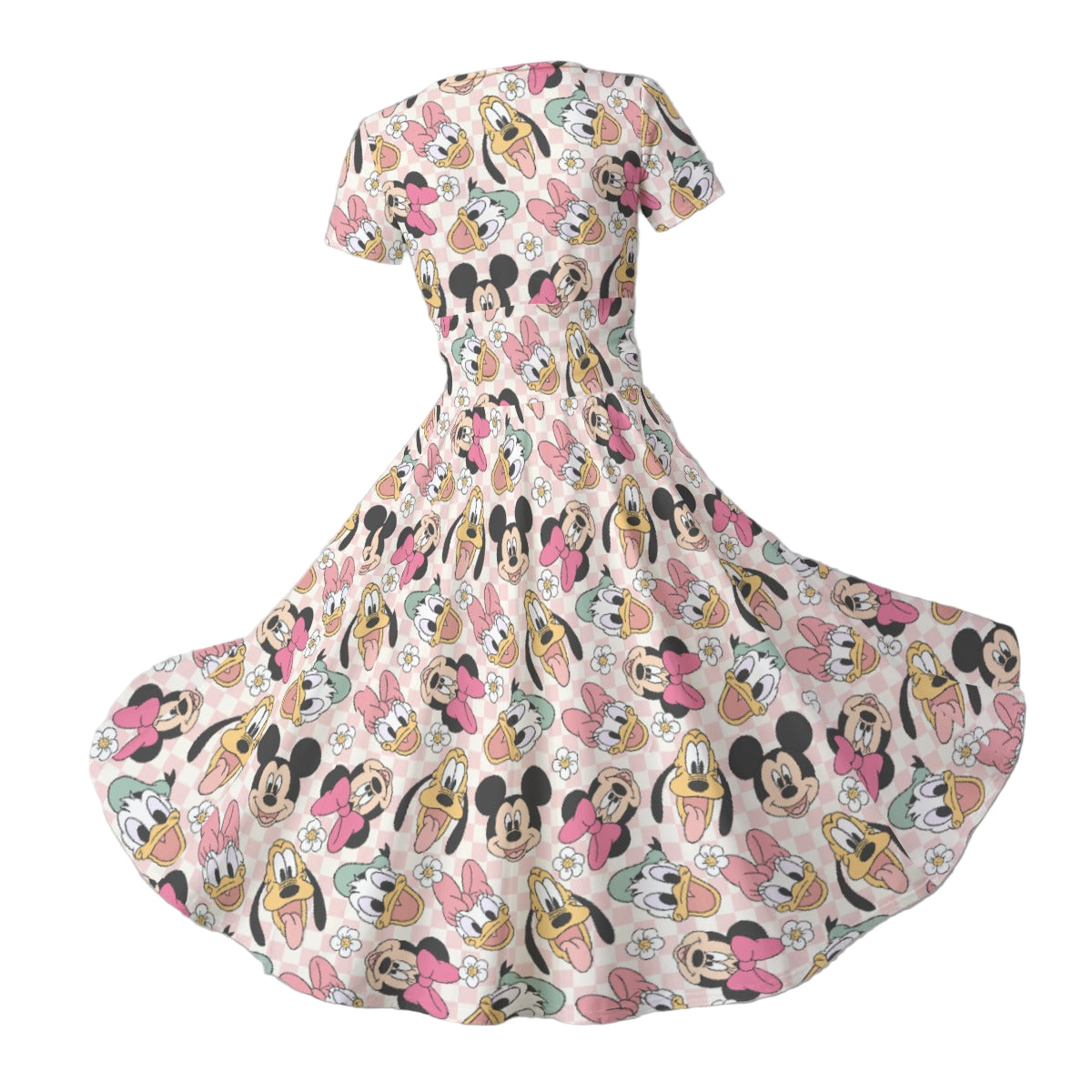 Pastel Picnic Party - Women's V-Neck Ruched Midi Dress