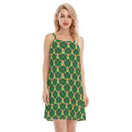Geometric Citrus Delight - Women’s Adjustable Sundress