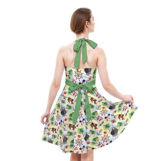 Pirate Night Cruise - Women's Halter Vintage Pocket Dress