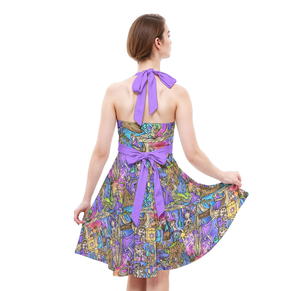 Golden Hair Storybook Scenes - Women's Halter Vintage Pocket Dress