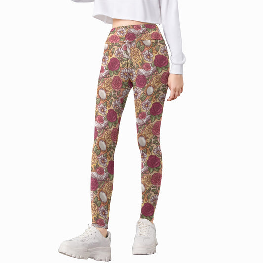 Fairytale Florals – Timeless Tale Blooms - Kid's Leggings