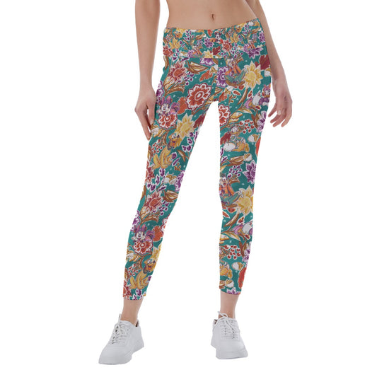Mouse and Friends Fall Garden - Women's Yoga Leggings