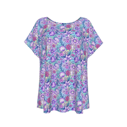 Fairytale Florals – Mermaid Princess - Women’s Relaxed Fit Scoop Tee