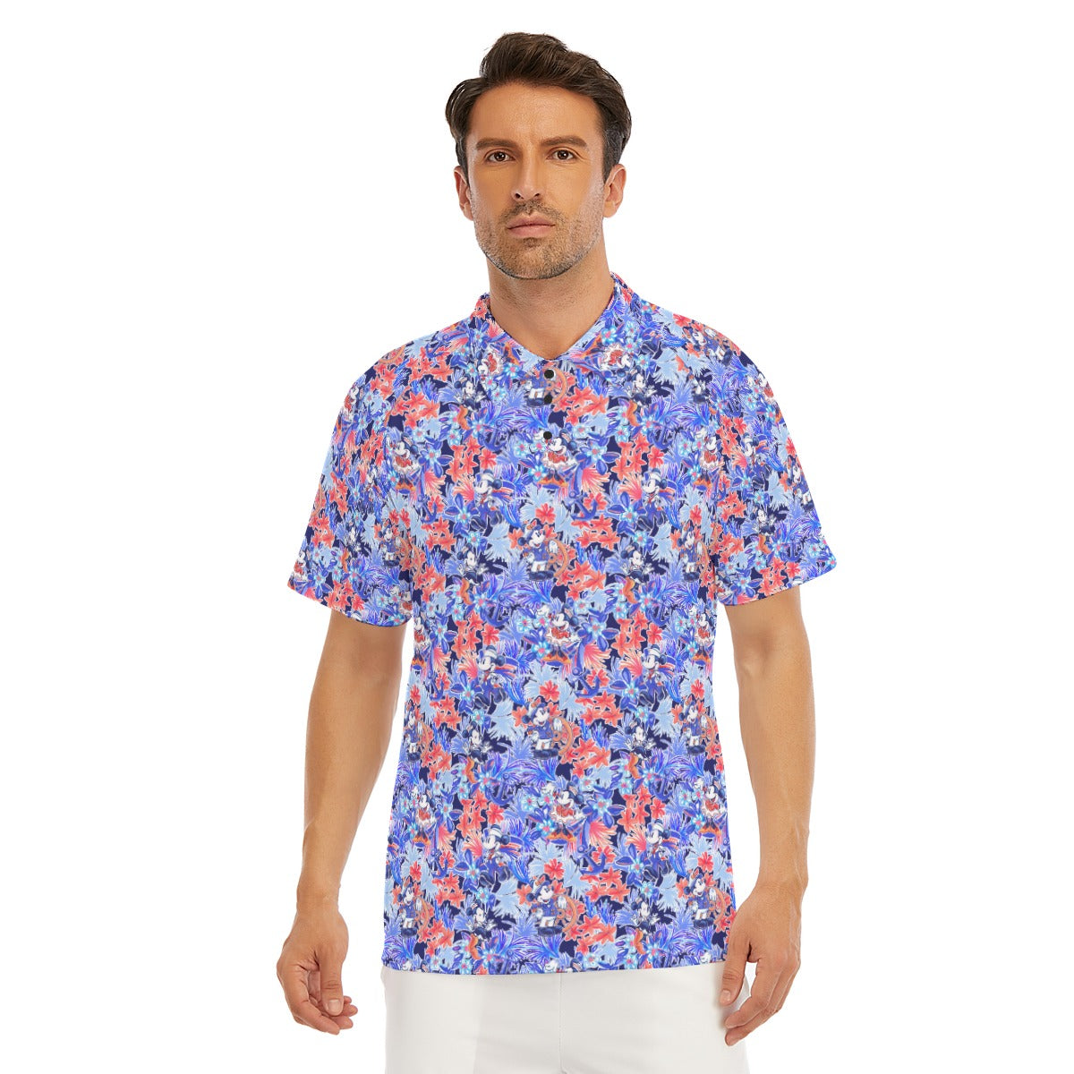 Navy Blooms Cruise - Men's Polo Shirt