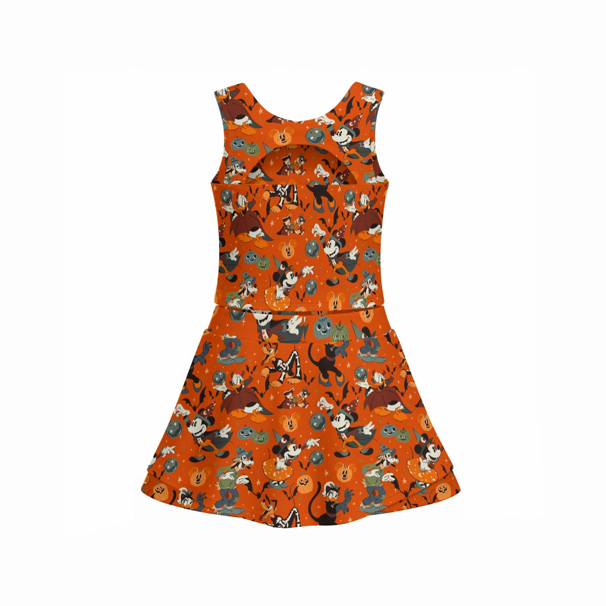 Vintage Halloween Parade - Women’s Athletic Skort Set with Open-Back Crop Top