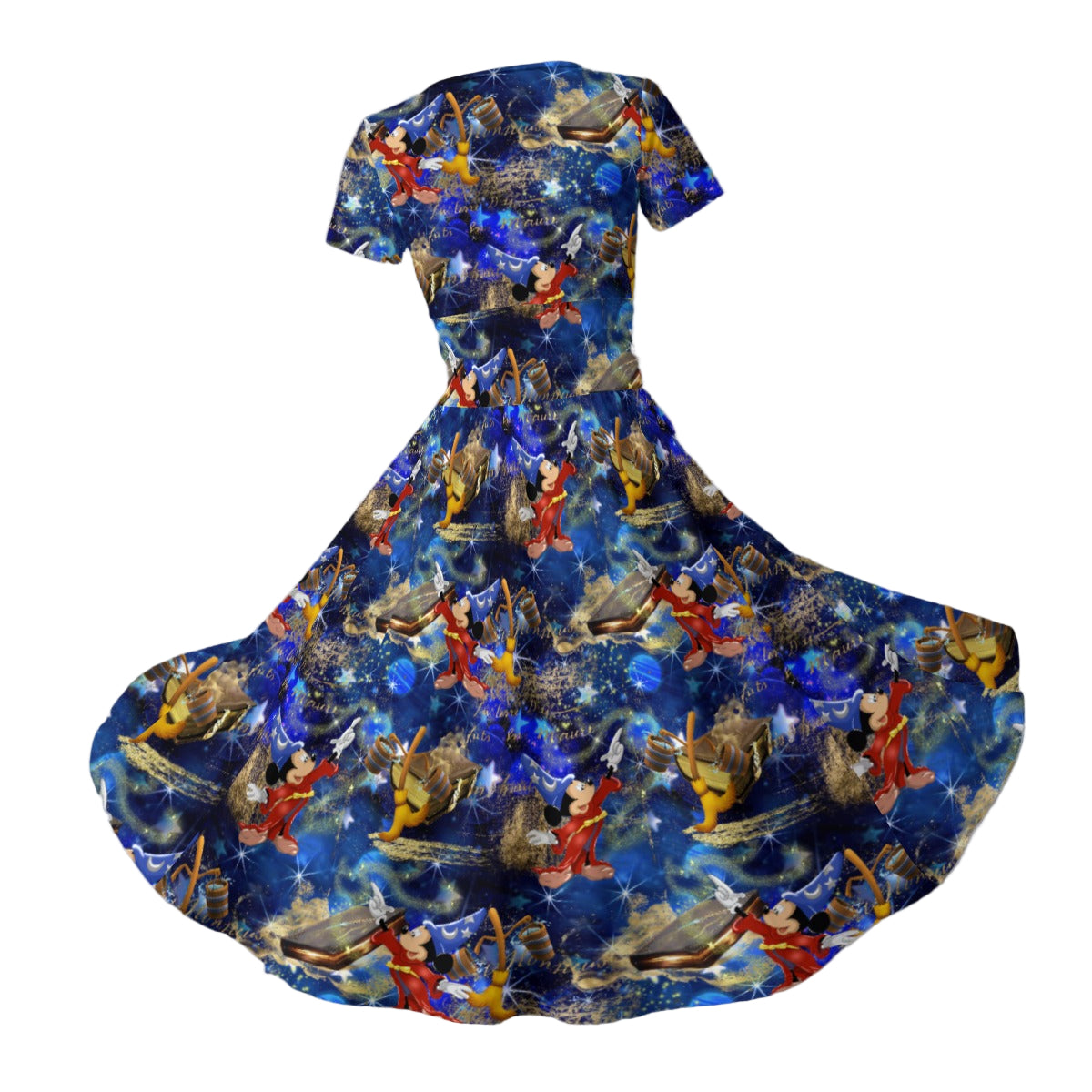 Enchanted Broom Magic - Women's V-Neck Ruched Midi Dress