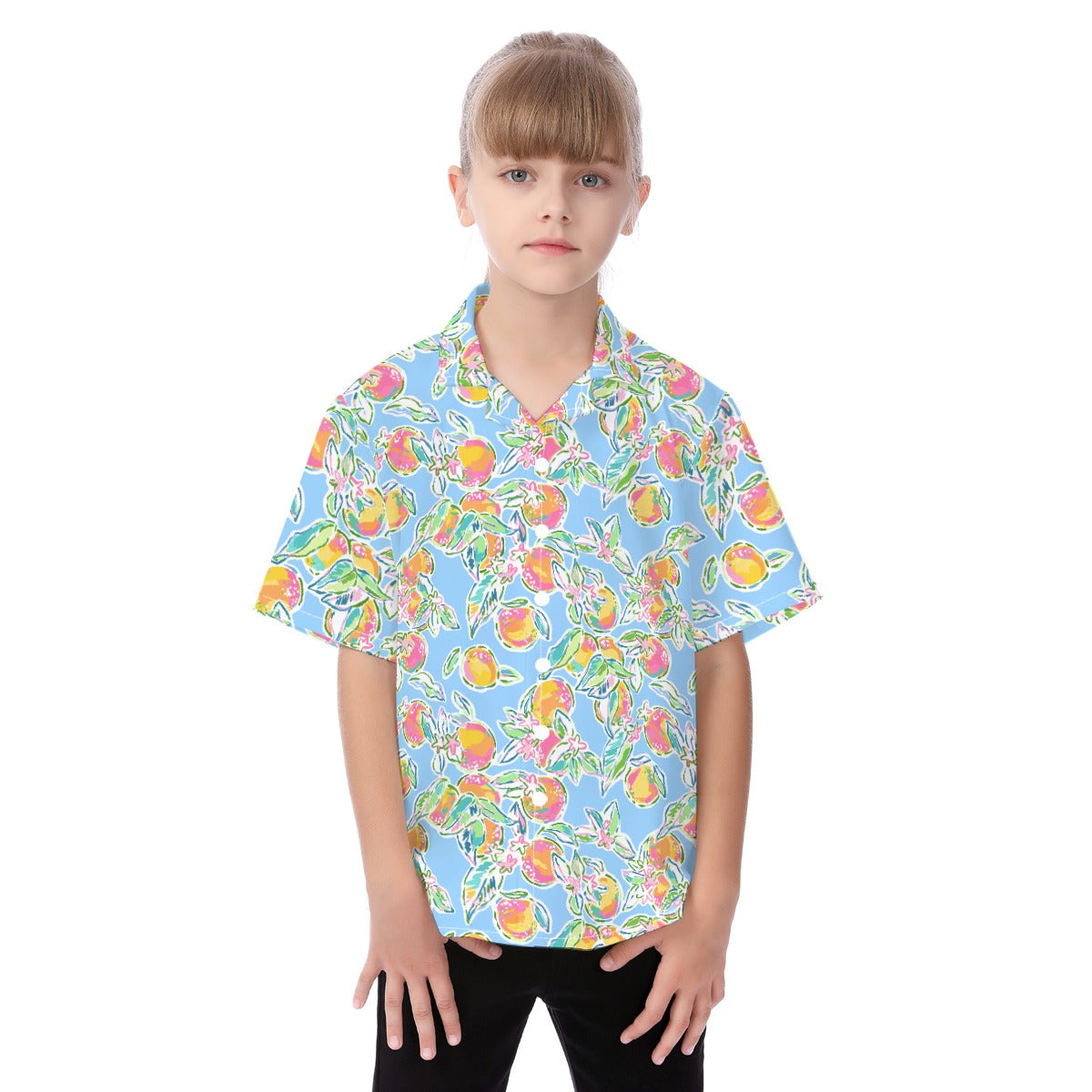 Peachy Keen - Kid's Hawaiian Button Up Shirt