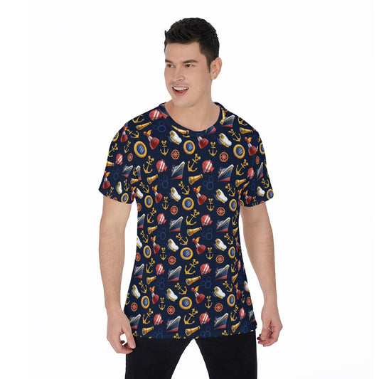 Mouse Ear Nautical Icons - Men's Short Sleeve T-Shirt