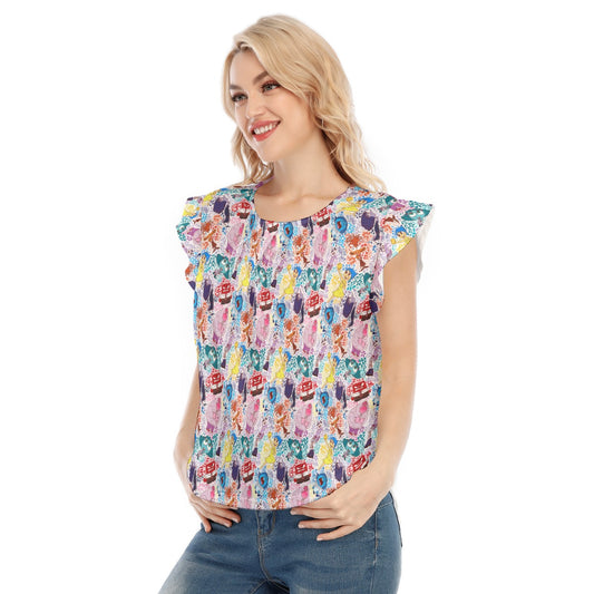 Floral Emotions - Women’s Flutter Sleeve Top