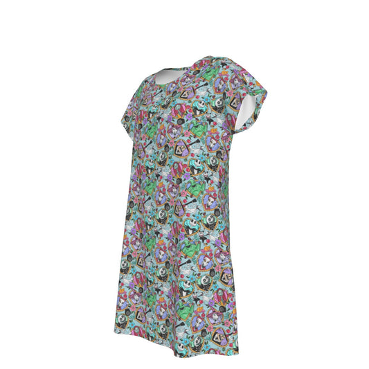 Tattoo Hearts Spooky Crew - Women's T-Shirt Dress