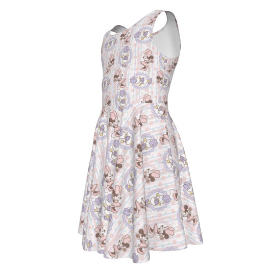 Sweet Springtime Minnie & Daisy - Kid's Sleeveless Skater Dress