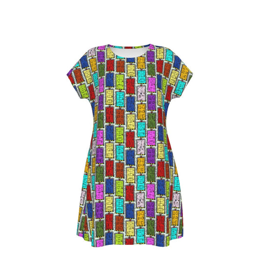 Sketchy Scare Doors - Women's T-Shirt Dress